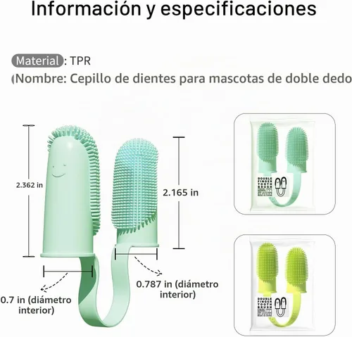 Vista 6 de Paquete de 2 cepillos de dientes para perro, cerdas envolventes de 135º para facilitar la limpieza de los dientes, cepillo de dientes para el Azul