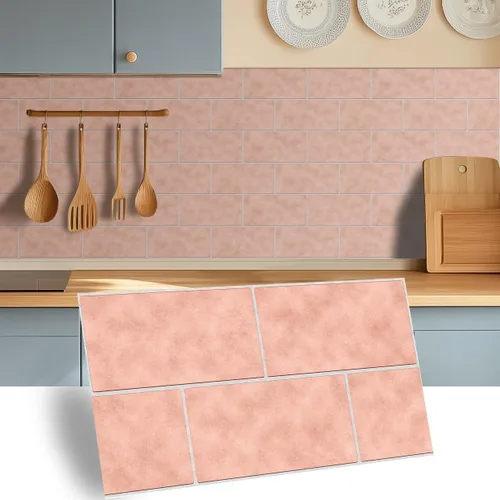Vista 10 de Alwayspon 10 calcomanías de vinilo verde oscuro para azulejos de pared de 11.8 in x 5.9 in, impermeables, para cocina, baño, autoadhesivas