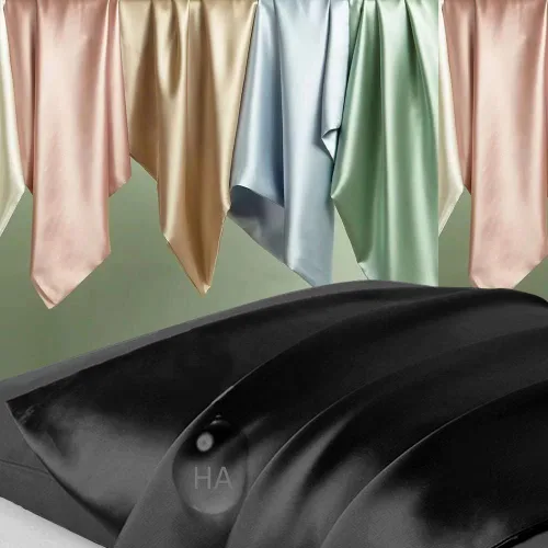 Vista 2 de DKBslik - Fundas de almohada de seda de morera tamaño Queen, suaves, antiacné, para cabello, piel y dormir bien, satén de seda natural refrescante