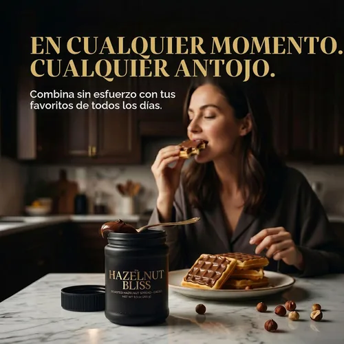 Vista 8 de 314 Hazelnut Bliss Premium Cacao Avellanas para untar, 80% avellanas tostadas