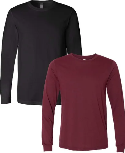 Vista 118 de Canvas Filmore 3501 - Camiseta de 4.2 onzas para hombre manga larga (1) Ceniza + (1) Jaspeado atlético