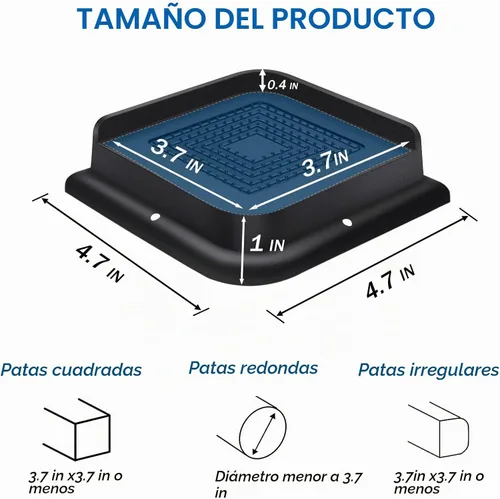 Vista 2 de ANNKUT Elevadores de cama de 1 pulgada resistentes, elevadores de muebles para cama, escritorio, mesa, sofá, sofá, elevadores de cama de gran
