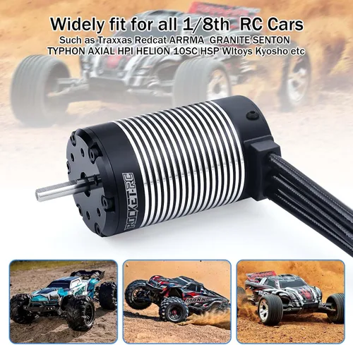 Vista 7 de Surpass Hobby 1700Kv 4-Pole Motor sin escobillas K4068 5S Motor Hi-Torque para 1/8 Buggy Truggy Monster