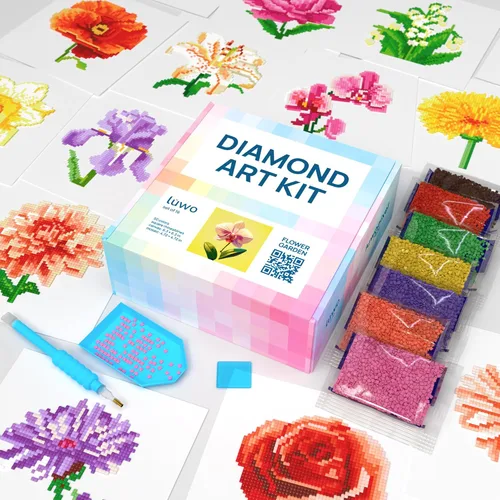 Vista 22 de LuwoArte Paquete de 6 Kits de Pintura de Diamantes para Adultos – Kits de Arte de Diamantes con Tema de Campo – Arte de Gemas DIY de Taladro
