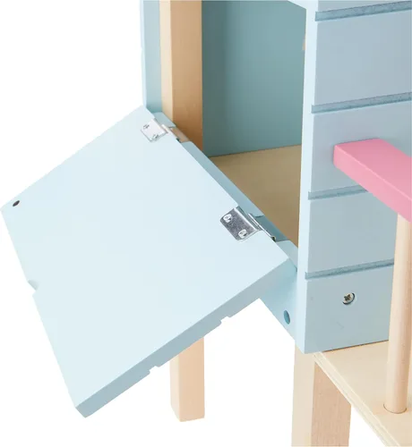 Vista 3 de Lottie Juego de casa de árbol de madera con escalera deslizante y columpio para muñecas de 7 pulgadas