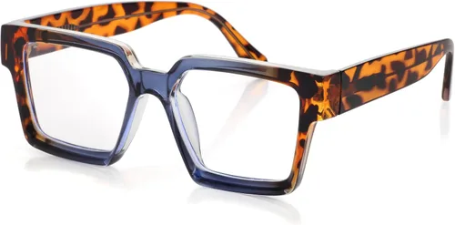 Vista 9 de Kursan Gafas cuadradas negras para mujeres y hombres, lentes transparentes de gran tamaño con marco grueso