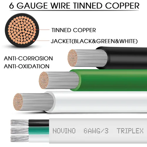 Vista 2 de Cable marino de calibre 6, cable de grado marino de 6 AWG, cable de cobre estañado triple 6/3, cable de cobre sin oxígeno de calibre 6