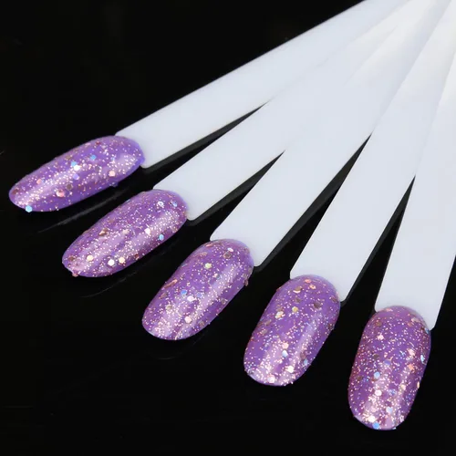 Vista 5 de 200 piezas de uñas postizas, muestra de uñas naturales con soporte de anillo dividido de metal