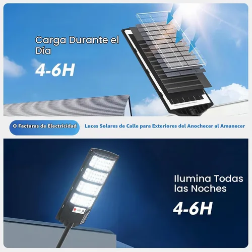 Vista 2 de Luz Solar de Calle al Aire Libre Impermeable, Luz Solar con Sensor de Movimiento, Luz LED Solar del Atardecer al Amanecer para Inundación