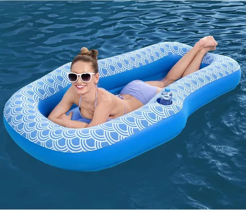 Vista 9 de Bestway H2OGO! Flotadores de piscina de felpa de lujo Salones individuales y dobles y tumbonas para adultos