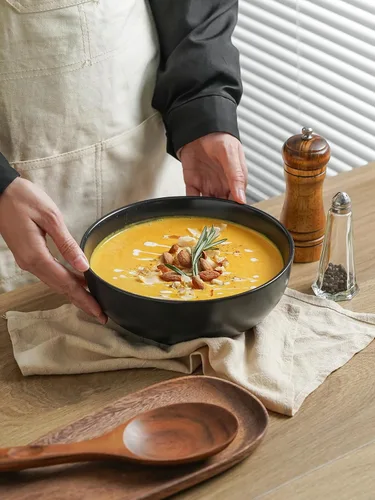 Vista 4 de Kanwone Tazones grandes para servir, 55 onzas, cuencos de cerámica para ensalada, pasta, tazones de sopa de porcelana, juego de 2, platos