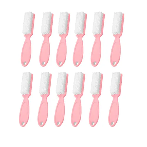 Vista 3 de SQULIGT 12 cepillos de uñas para limpiar las uñas, cepillo de limpieza con agarre de mango para uñas y pies, cepillo de polvo de uñas, herramientas