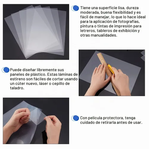 Vista 4 de AHANDMAKER 20 hojas de plástico flexible de PVC transparente, hoja de plástico transparente de 8.25 x 11.75 pulgadas con papel protector