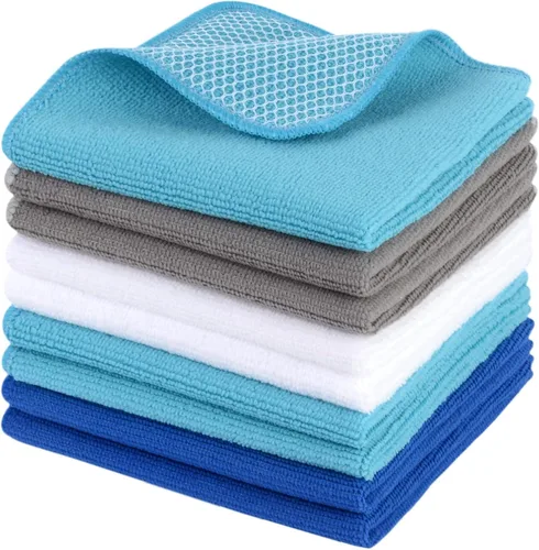 Vista 18 de KinHwa Paños de cocina para platos, paños de microfibra absorbentes de secado rápido, trapos de cocina con lado de limpieza de poliéster, ideal