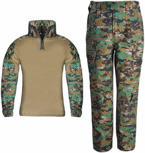 Vista 5 de HARGLESMAN Trajes militares tácticos para niños, camisa y pantalones de combate de Amry de manga larga