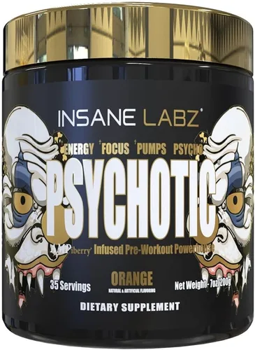 Vista 16 de Insane Labz Psychotic Gold, polvo de preentrenamiento altamente estimulante, concentración y energía de extrema duración, bombeo muscular