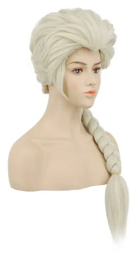 Vista 3 de VGbeaty Peluca larga trenzada beige para mujeres adultas, disfraz de fiesta de cosplay de Halloween (beige)