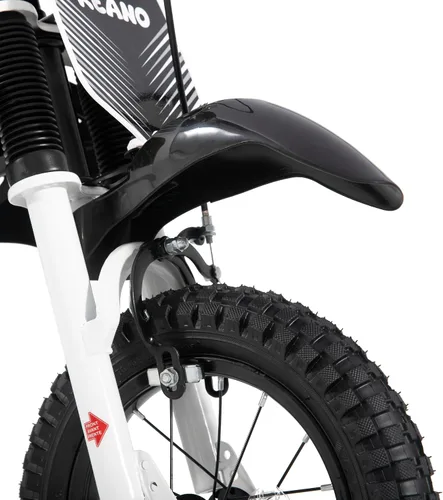 Vista 6 de KEANO - Bicicleta estilo motocross para niños y niñas de 12 y 16 pulgadas, con ruedas de entrenamiento y placa numérica, bicicletas para niños de 3