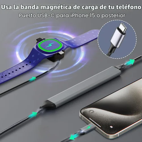 Vista 2 de Hub de carga USB C (1 unidad) para MagicBand+ Plus Magic Band, multicargador 4 en 1 compatible con cargadores oficiales y de repuesto MagicBand