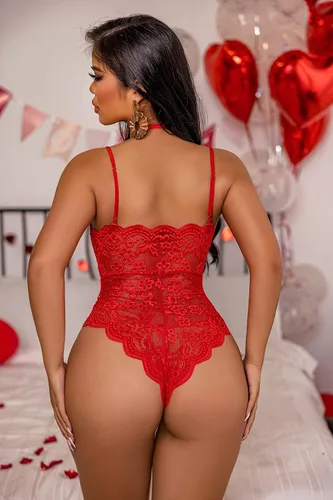 Vista 2 de Avidlove - Lencería de encaje de una pieza para mujer, minibabydoll, minileotardo