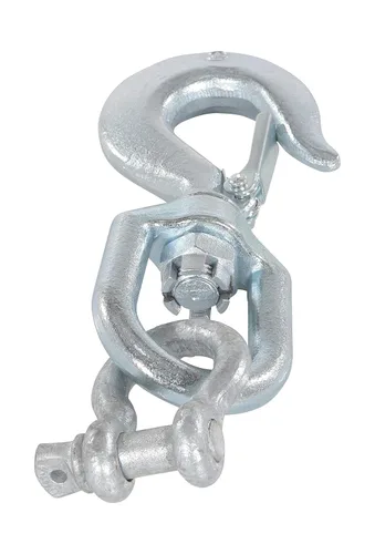 Vista 4 de Vestil HOOK-S-4 Gancho giratorio de acero con grillete de 4,000 libras. Capacidad Plata