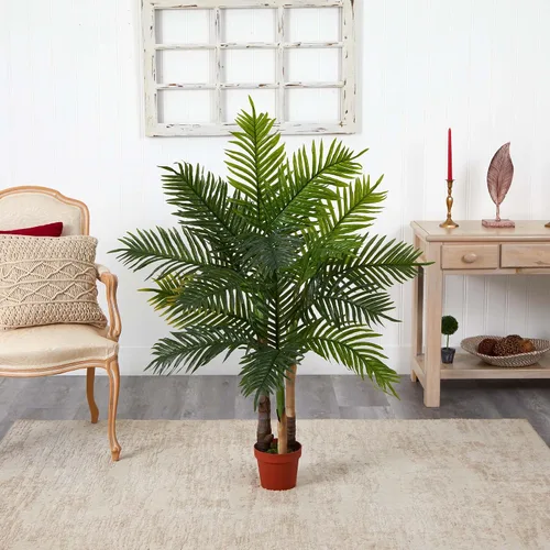 Vista 5 de Nearly Natural Palmera areca de 4 pies (toque real)