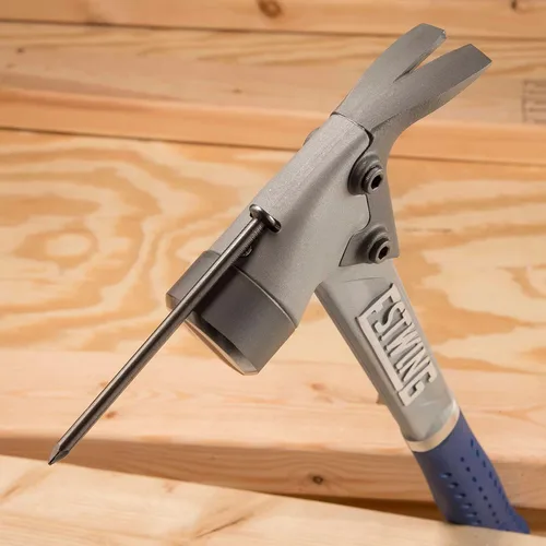 Vista 5 de Estwing AL-PRO - Martillo de carpintero de aluminio, 14 oz, garra recta con cara lisa y mango reductor de impactos - ALBL, azul
