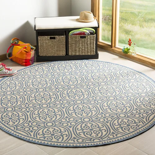 Vista 26 de SAFAVIEH Alfombra lavable para exteriores Linden Collection - 4 x 6 pies, aguamarina y crema, no desprende pelusa y fácil de limpiar, ideal