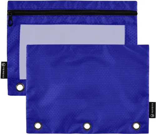 Vista 18 de Gredecor Estuche para lápices con 3 anillos con cremallera negra, paquete de 2 unidades, organizador de carpetas transparentes para ventana escolar
