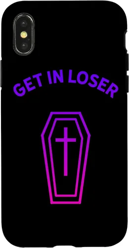 Vista 5 de Pastel Goth Aesthetic Black Gradient Coffin Get in Loser Emo Case for iPhone 17