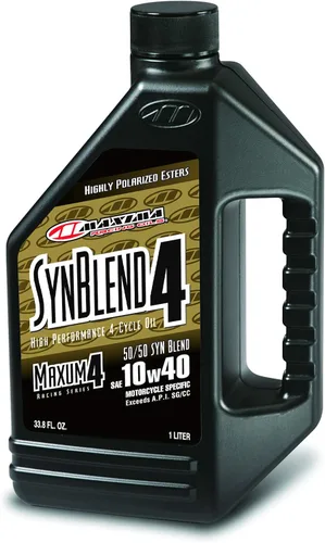 Vista 3 de Maxima Racing Oils 349128B-2PK Syn Blend4 10w40 Aceite Sintético Mezclado para Motor de Motocicleta Botella 1G, Paquete de 2