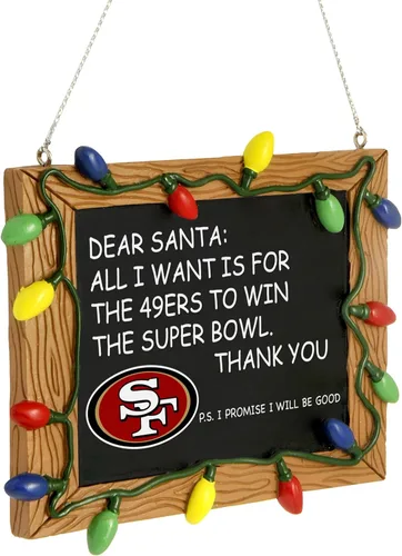 Vista 10 de NFL Resin Holiday Christmas Chalkboard Sign Ornament