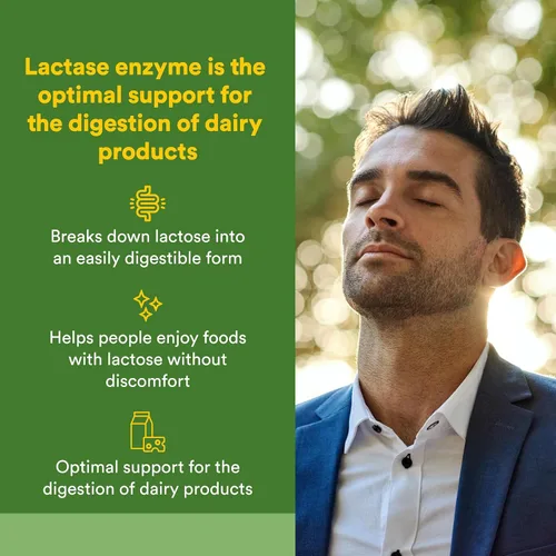 Vista 2 de Natural Factors Enzima lactasa 300 mg, soporte para la digestión láctea*, 60 cápsulas