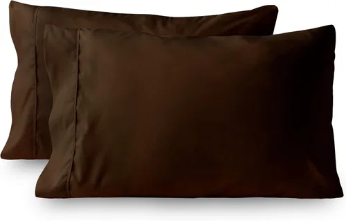 Vista 5 de Fundas de almohada – Juego de 2 fundas de almohada de algodón de 600 hilos, calidad de algodón, sedoso y suave, sin arrugas