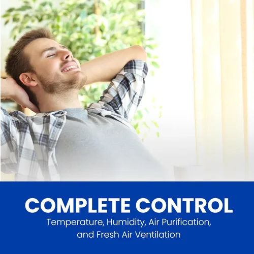 Vista 7 de AprilAire 8910W Termostato programable Wi-Fi de pantalla táctil con control IAQ; compatible con Amazon Alexa y Google Assistant