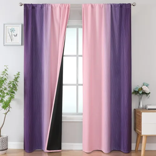 Vista 87 de Estelar Textiler Cortinas oscurecedoras beige y blanco grisáceo de 45 pulgadas de largo, cortinas graduadas con bloqueo de luz para baño, cortinas
