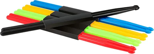Vista 5 de MUKCHAP 10 pares de baquetas de nailon 5A, baquetas de ejercicio de plástico antideslizante, baquetas multicolor para percusión de instrumentos