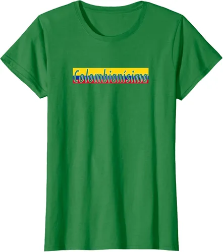 Vista 36 de Camisas Colombianisima Colombia para mujer Bandera de Colombia, Negro, S