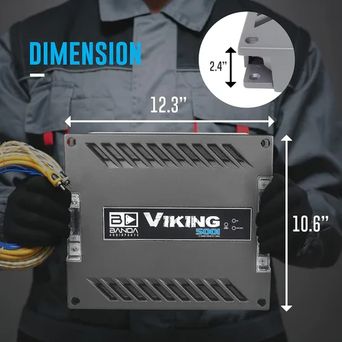 Vista 2 de Amplificador de graves de audio para vehículos de 1 canal - Amplificador de graves mono de alta potencia con filtro subsónico y filtro de paso bajo