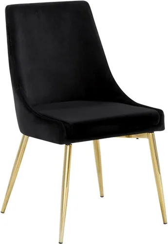 Vista 5 de Meridian Furniture Karina Collection Modern - Silla de comedor tapizada de terciopelo contemporánea con patas de metal resistentes, juego de 2, 19.5