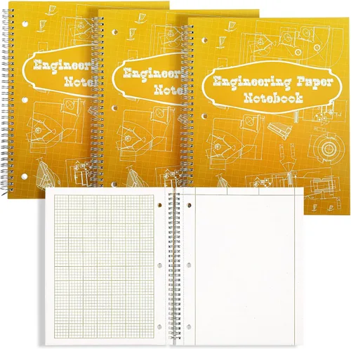 Vista 10 de Colarr Engineering Computation Pad 8.5" x 11" Engineering Wirebound Spiral Notebook Grid Pad 5 Squares Per Inch Graph Paper for Drafting Drawing