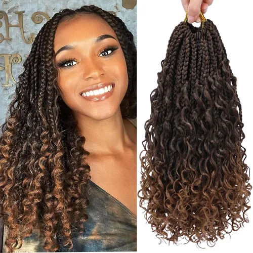 Vista 28 de Goddess Box Braids 1B3330 - Trenzas de ganchillo bohemias de 10 pulgadas para mujeres negras, paquete de 7 paquetes de trenzas bohemias preenlazadas