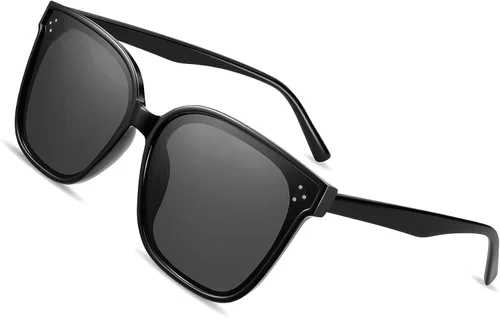 Vista 9 de FEISEDY - Anteojos de sol de estilo retro cuadrados polarizados para mujeres y hombres aspecto vintage de gran tamaño B2600