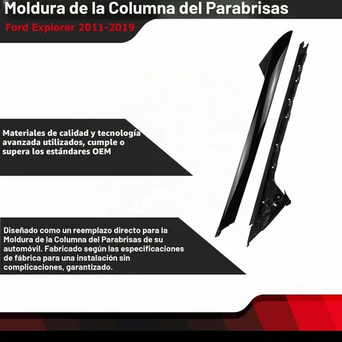 Vista 2 de FEXON Kit de molduras de parabrisas exterior e interior para lado del conductor delantero A Pillar Compatible con Ford Explorer 2011 2012 2013 2014