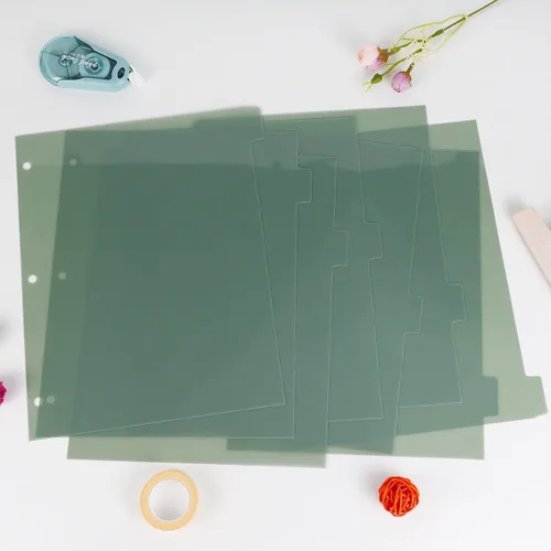 Vista 7 de Koqye Divisores de plástico de 8 pestañas de tamaño carta verde oscuro para Verde oscuro - 1 juego