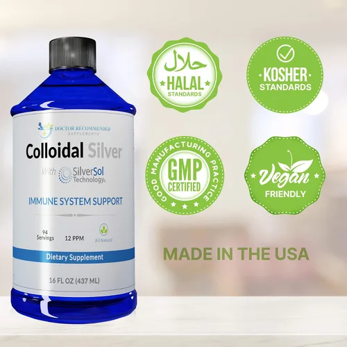 Vista 5 de Líquido de plata coloidal – Solución de plata premium de 12 PPM, 60 MCG por porción, todo natural, apoyo del sistema inmunológico vegano, suplemento