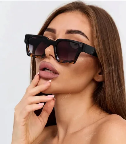 Vista 147 de AIEYEZO Gafas de sol cuadradas para mujeres y hombres, gafas de sol cuadradas con montura gruesa, estilo de diseñador simple