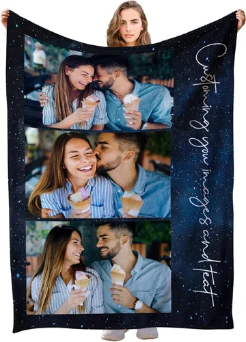 Vista 29 de Manta personalizada con imagen, manta de fotos personalizada, manta personalizada, regalos personalizados para novio, novia, mamá
