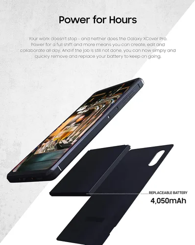 Vista 4 de Samsung Galaxy XCover Pro, 64 GB, negro - Desbloqueado (renovado)