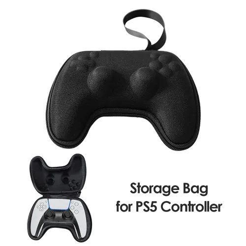 Vista 6 de Storage Bag for PS5 Controller, Travel Carrying Case Shockproof EVA PS5 Controller Bag Lightweight Gamepad Protective Cover